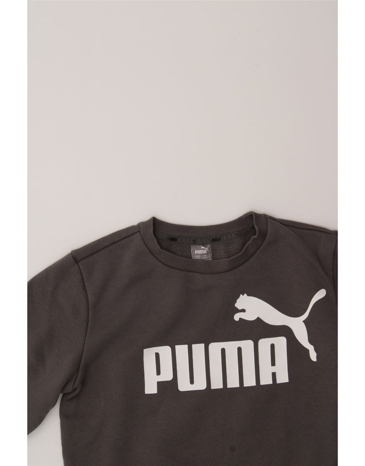 PUMA Boys Graphic Sweatshirt Jumper 13-14 Years XL  Grey Cotton Vintage Puma and Second-Hand Puma from Messina Hembry 