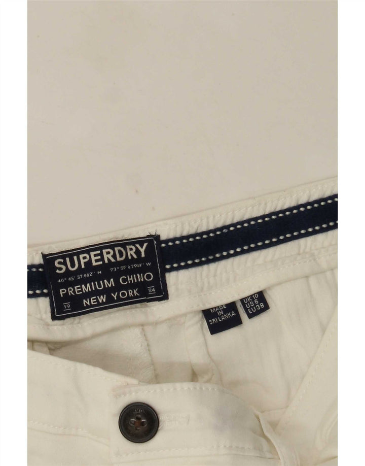 Superdry Damen Regular Chino Shorts UK 10 Small W30 Weiß