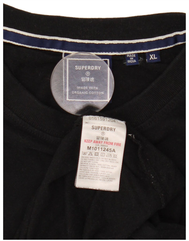 Superdry Herren T-Shirt Top XL Schwarz Baumwolle