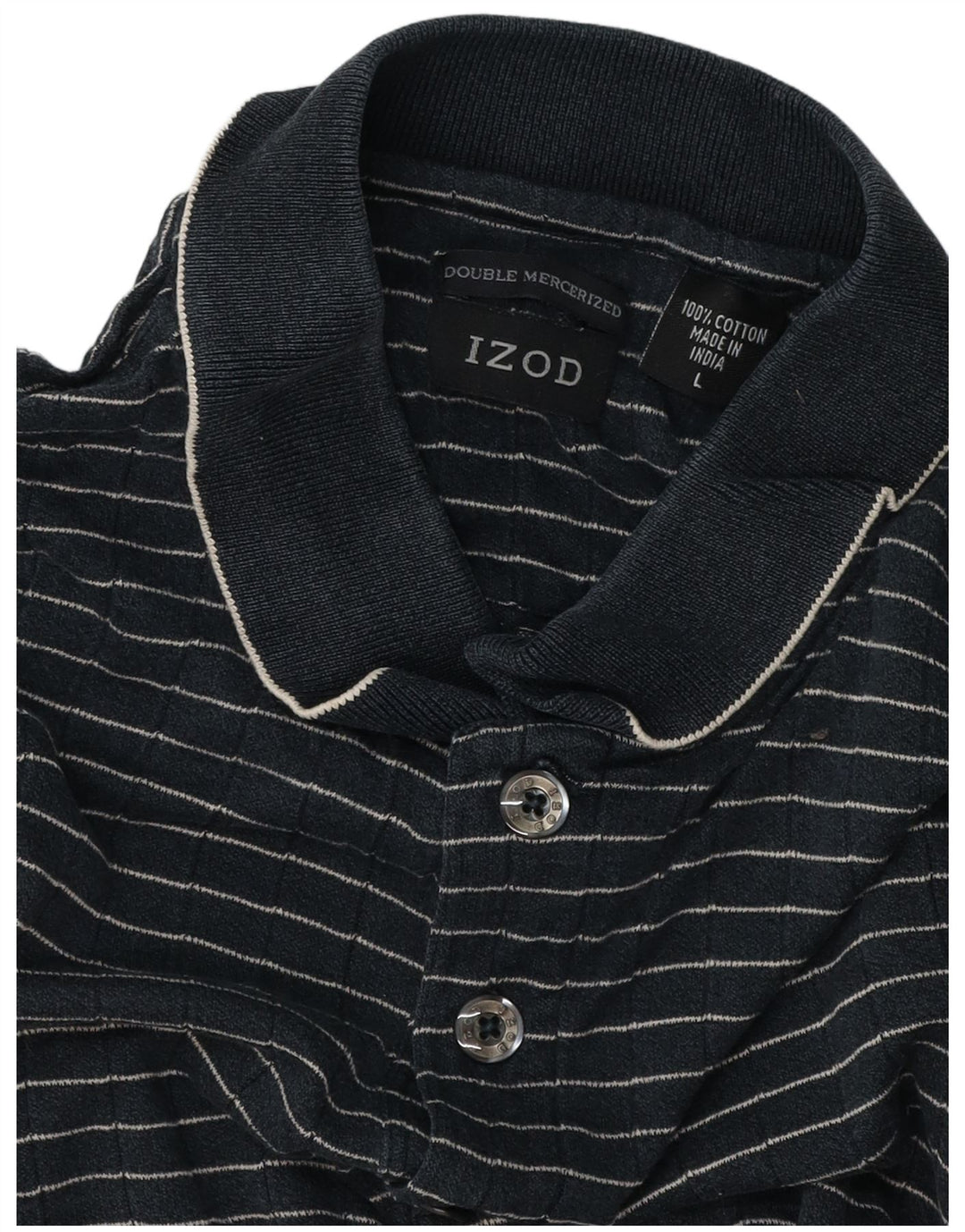 IZOD Herren-Poloshirt, groß, marineblau, gestreift, Baumwolle