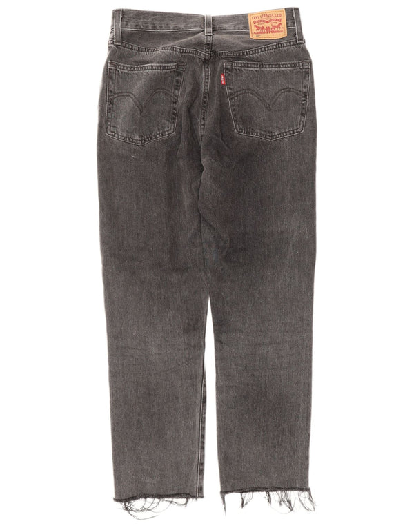 Levi's Damen 501 High Rise Straight Jeans W25 L26 Graue Baumwolle
