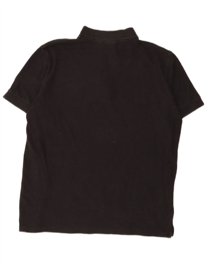 Russell Athletic Herren-Poloshirt aus mittelschwerer schwarzer Baumwolle
