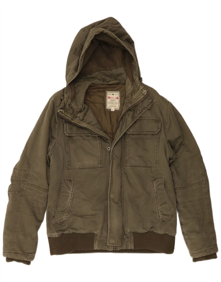 Mustang Herren-Utility-Jacke mit Kapuze, UK 38, mittlere Khaki-Baumwolle