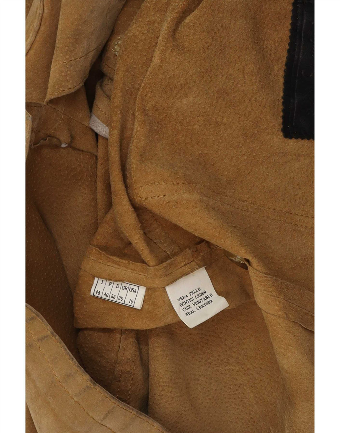 Vintage Damen Wildledermantel IT 44 Mittelbeiges Leder