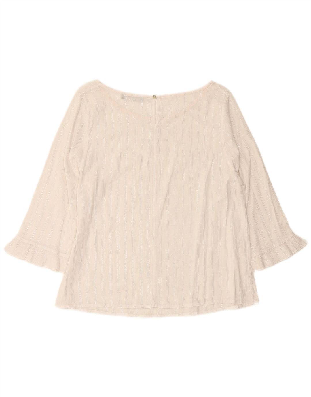 RAGNO Damen-Blusenoberteil mit 3/4-Ärmeln, mittelgroß, weiß gestreift