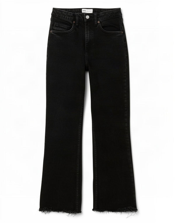 Zara Damen Bootcut Jeans EU 36 XS W26 L24 Schwarz