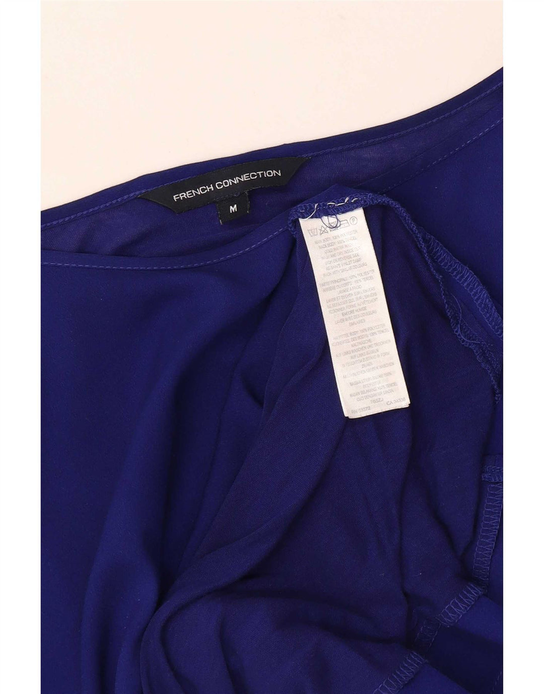 French Connection Damen T-Shirt Top UK 14 Mittelblaues Polyester