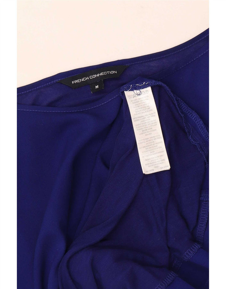 French Connection Damen T-Shirt Top UK 14 Mittelblaues Polyester