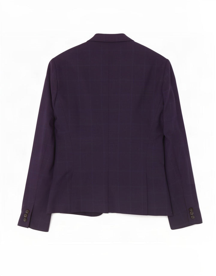 Zara Damen-Blazer mit 1 Knopf, EU 38, klein, marineblau kariert