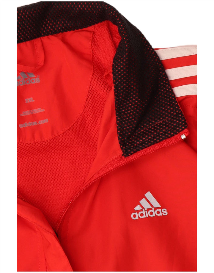 Adidas Damen Clima Proof Trainingsanzug Top Jacke UK 20 2XL Rot Polyester
