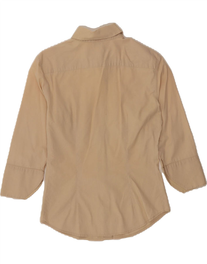 BENETTON Womens 3/4 Sleeve Shirt UK 10 Small Beige Vintage Benetton and Second-Hand Benetton from Messina Hembry 