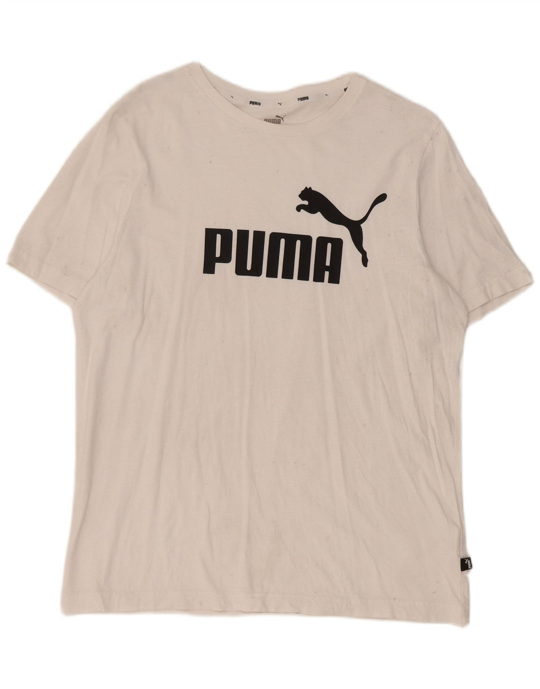Puma Herren-T-Shirt mit Grafik, groß, aus weißer Baumwolle
