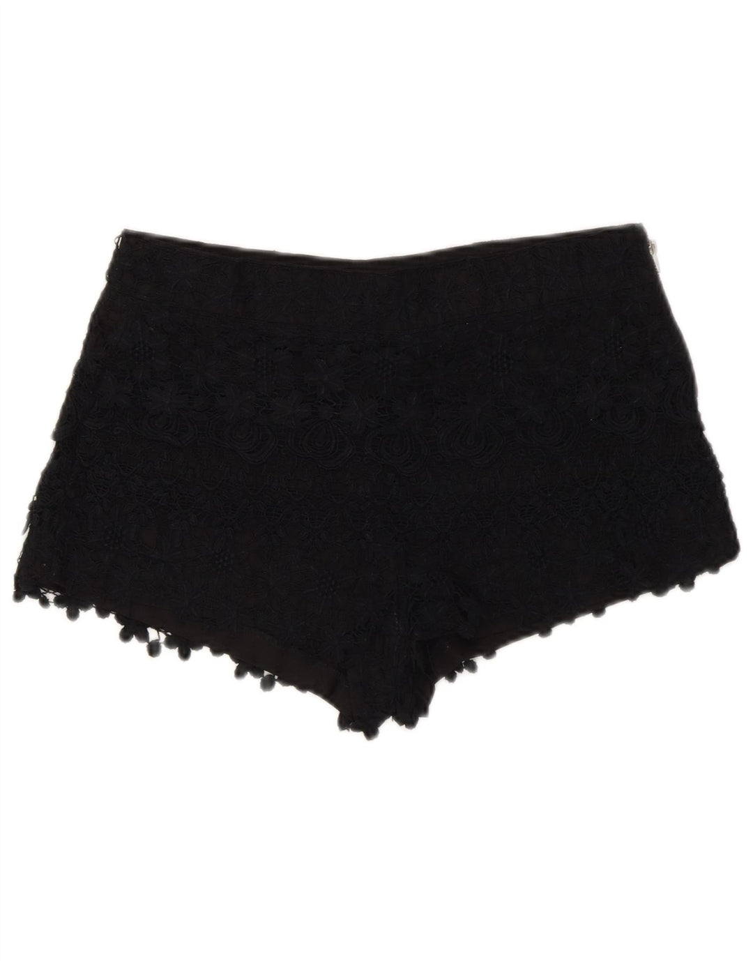 Zara Damen Hotpants XS W24 Schwarz geblümt