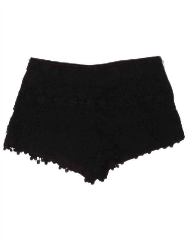 Zara Damen Hotpants XS W24 Schwarz geblümt
