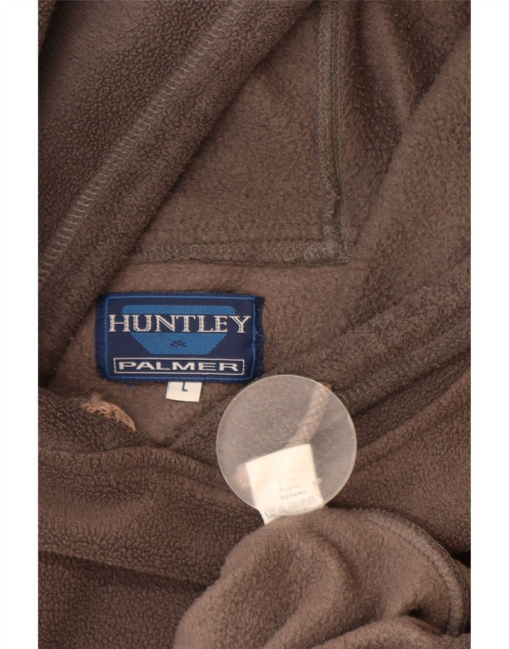 VINTAGE Herren-Fleecepullover mit Kapuze, großes graues Polyester