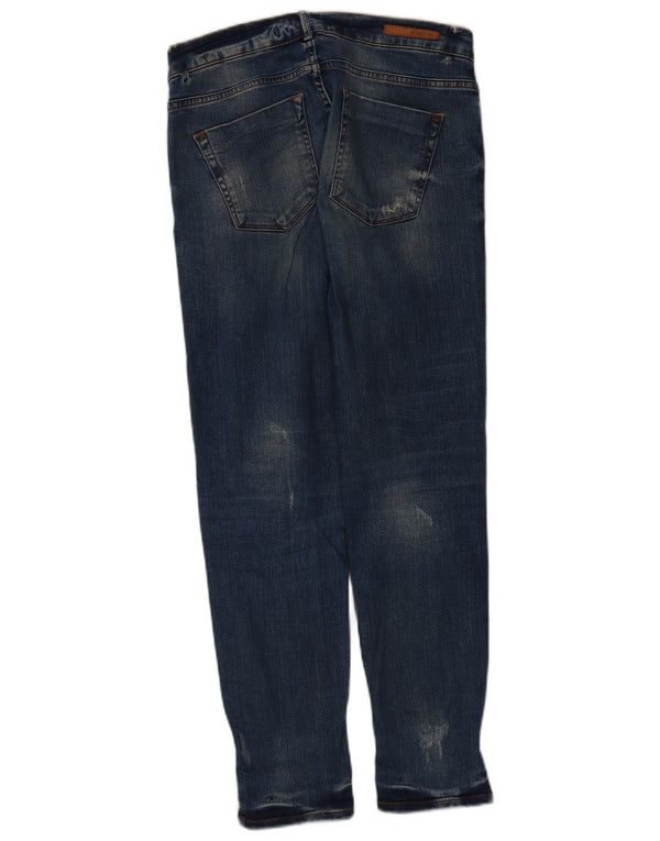 Zara Damen Trafaluc Distressed Slim Jeans EU 38 Small W28 L28 Blau