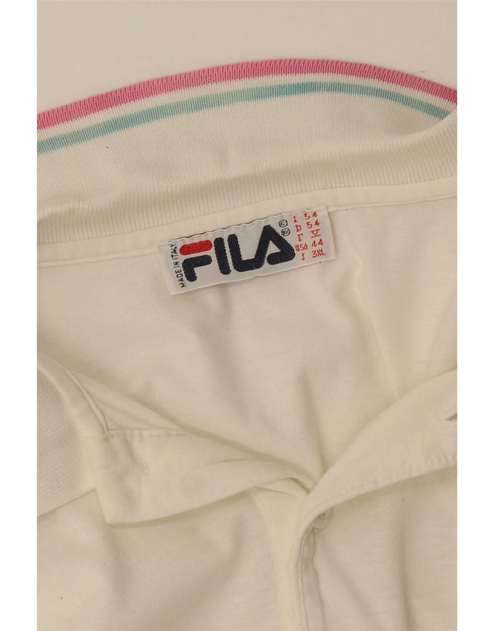 Fila Herren Grafik-Poloshirt IT 54 XL Weiß gestreift