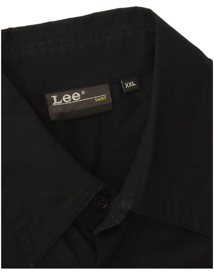 Lee Herren Kurzarmhemd 2XL Schwarz Baumwolle