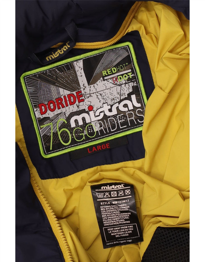 Mistral Herren-Jacke mit Kapuze, gepolstert, UK 40, Größe L, marineblaues Nylon