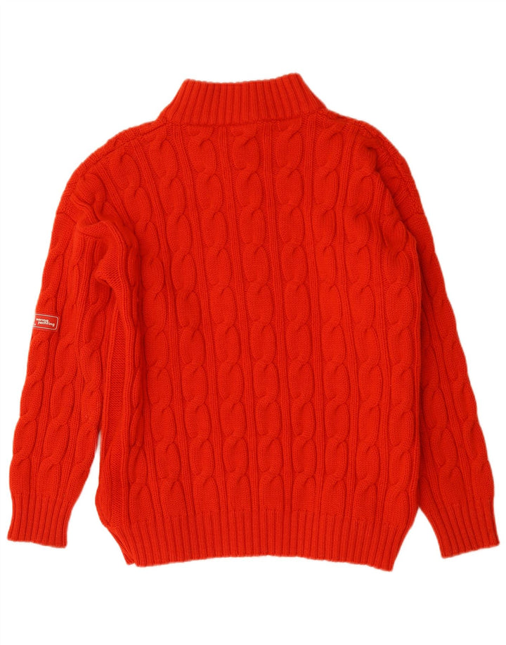 Marina Yachting Herren-Pullover mit Knopfkragen, UK 42, große rote Wolle