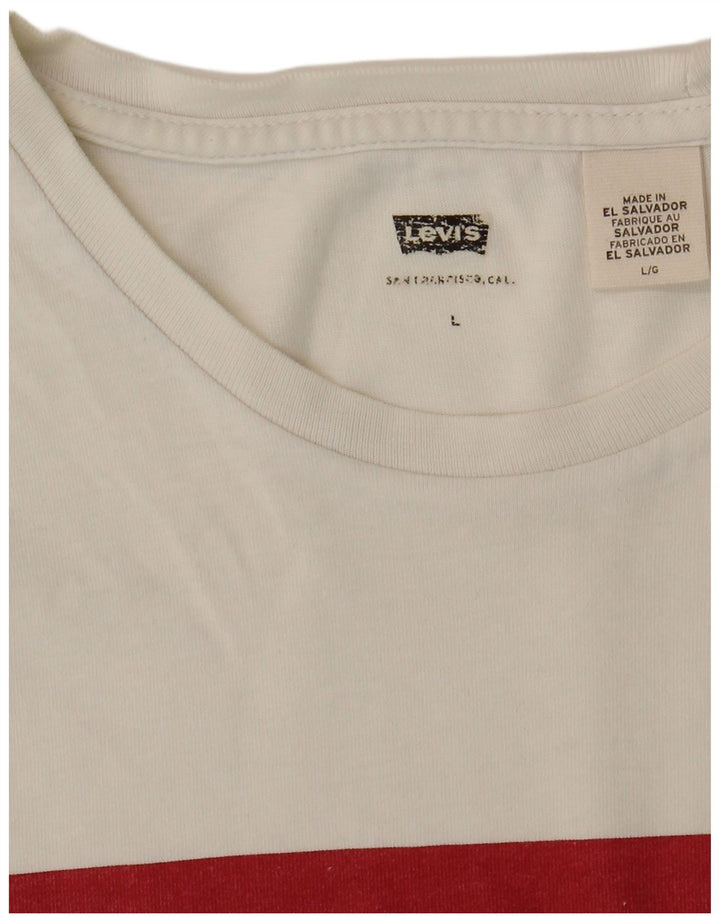 Levi's Herren-T-Shirt mit Grafik, Größe L, Weiß