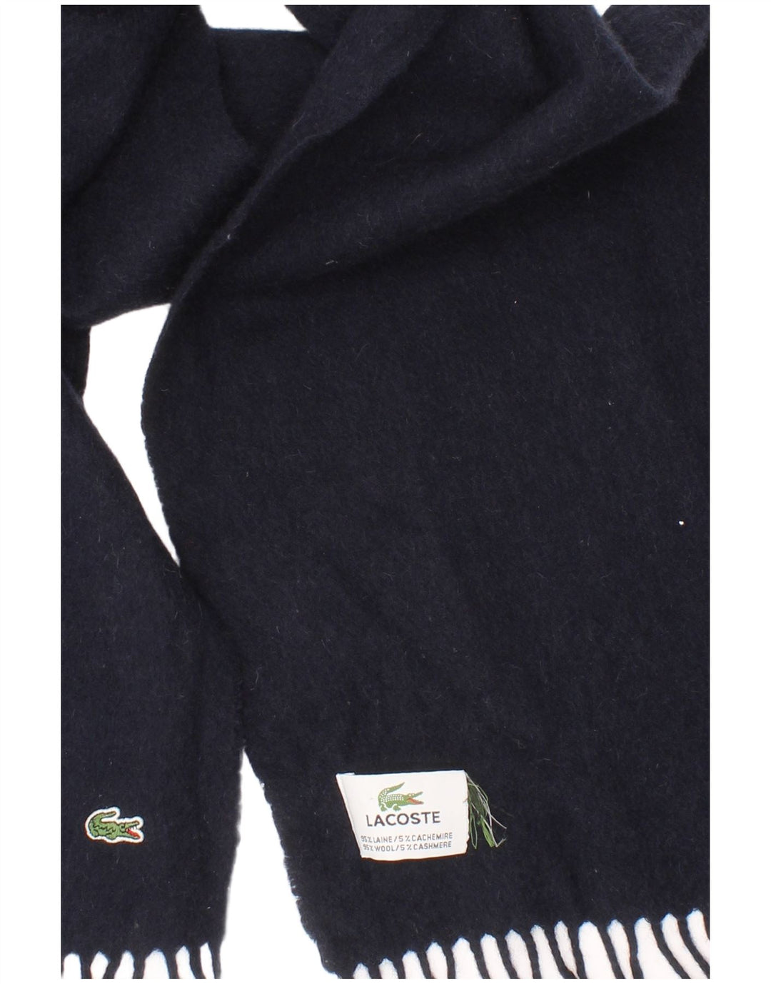 Lacoste Herren-Rechteckschal, Einheitsgröße, marineblaue Wolle, klassisch
