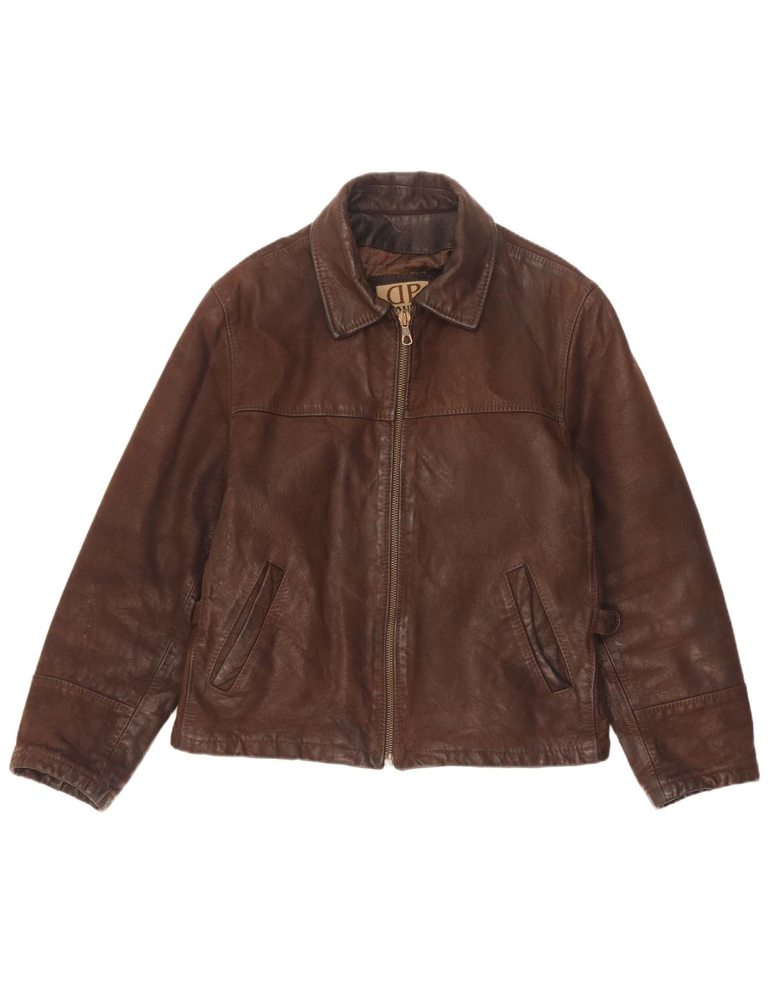 Donna Pelle Herren-Lederjacke mit lockerer Passform, IT 46, kleines braunes Leder
