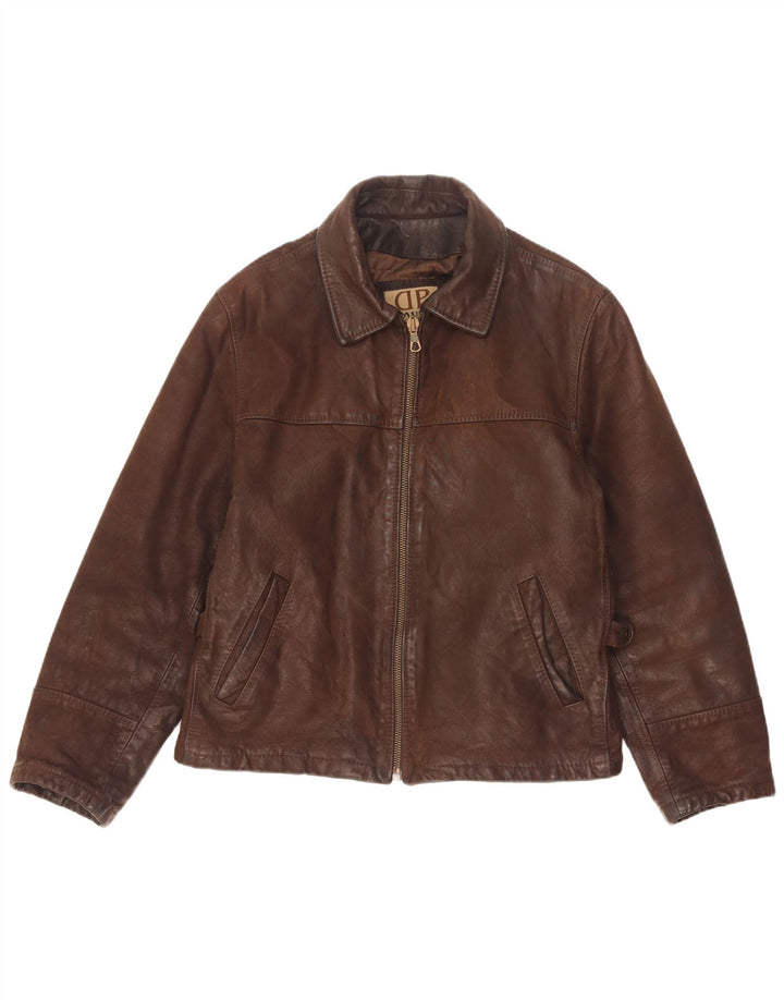 Donna Pelle Herren-Lederjacke mit lockerer Passform, IT 46, kleines braunes Leder