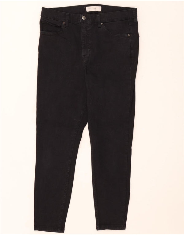 Topshop Damen Jamie Skinny Jeans W32 L24 Schwarze Baumwolle