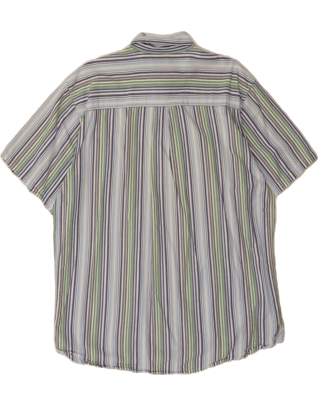 IZOD Mens Short Sleeve Shirt Large Blue Striped Cotton Vintage Izod and Second-Hand Izod from Messina Hembry 