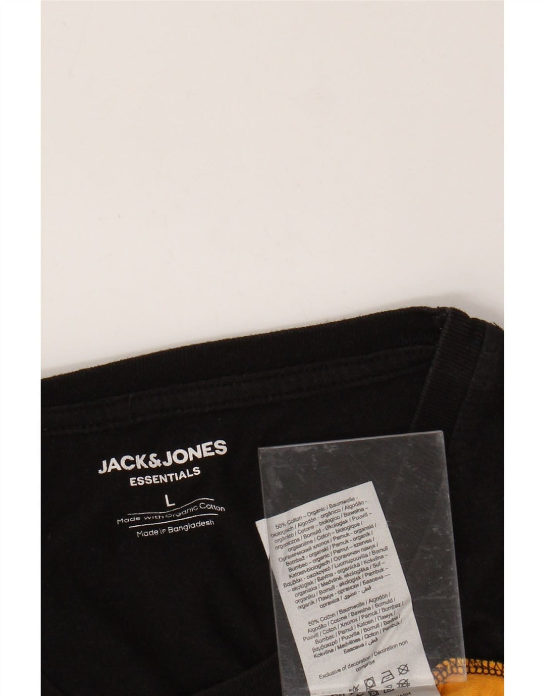 JACK & JONES Herren-T-Shirt mit Grafik, groß, gelbe Farbblock-Baumwolle