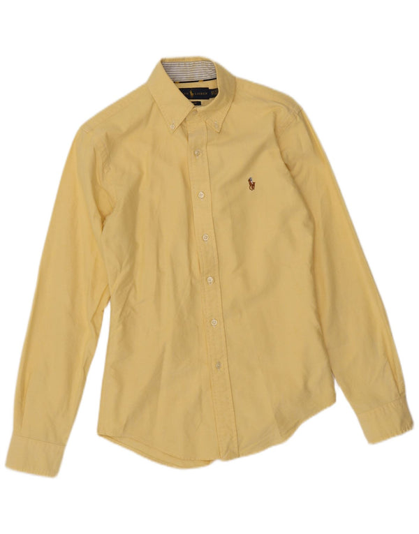 Ralph Lauren Herren Slim Fit Hemd XS Gelbe Baumwolle