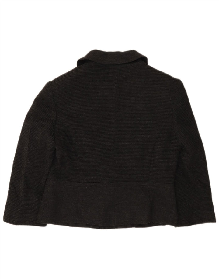 Marks & Spencer Damen-Blazer mit 3/4-Ärmeln und 3 Knöpfen, Größe UK 12, Mittelgrau