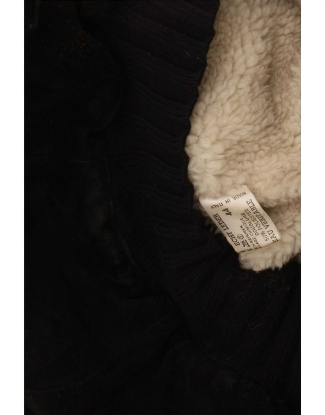 Vintage Herren Sherpa Lederjacke IT 44 XS Schwarz Retro
