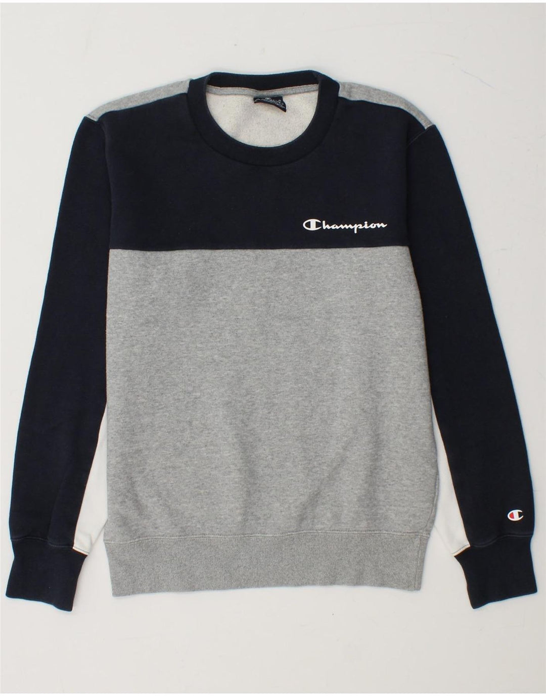 CHAMPION Herren Sweatshirt Pullover XS Grau Colourblock Baumwolle