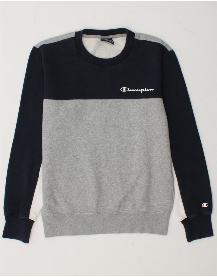 CHAMPION Herren Sweatshirt Pullover XS Grau Colourblock Baumwolle