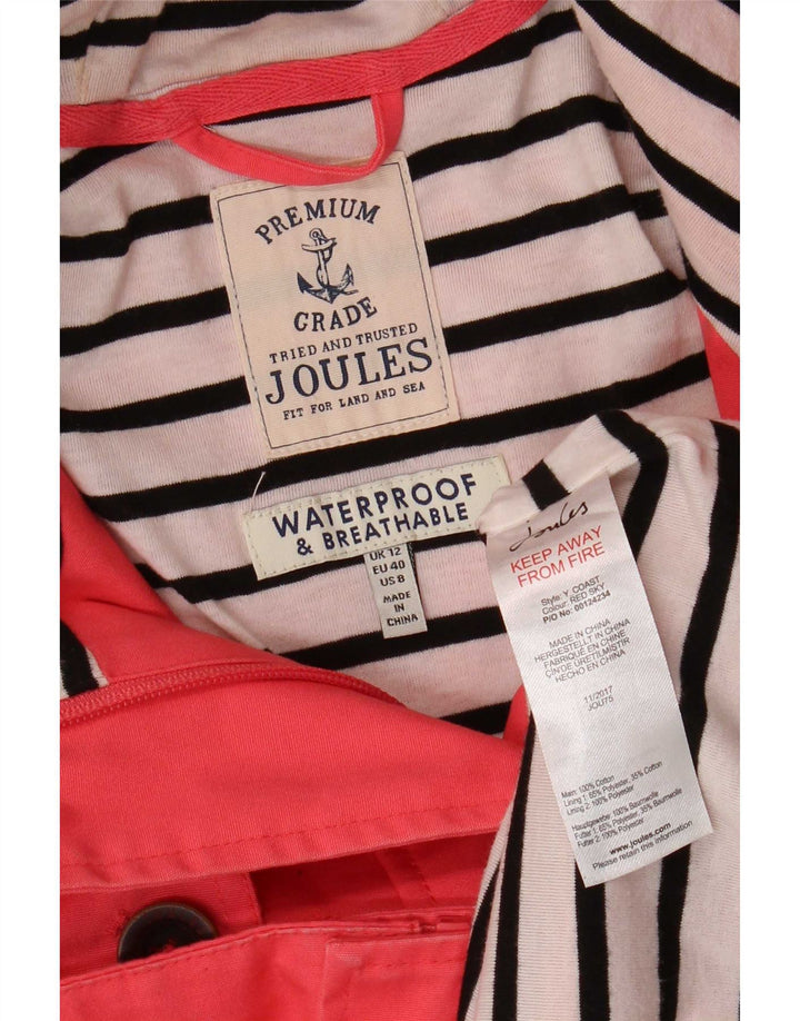 Joules Damen-Regenjacke mit Kapuze, UK 12, mittelrosa, Baumwolle