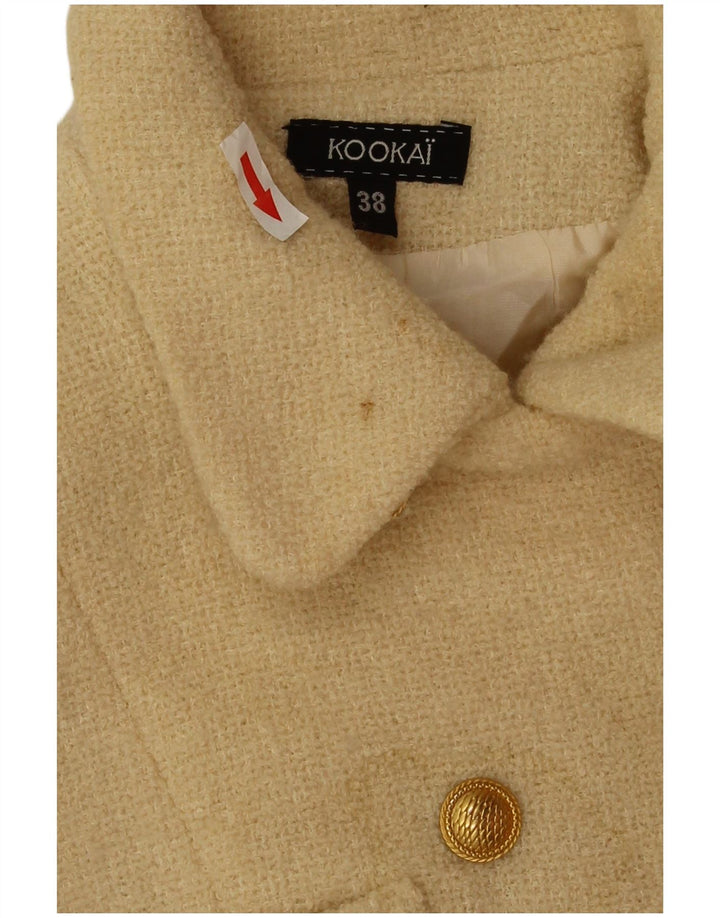 Kookai Damen Crop Pea Coat EU 38 Mittelbeige Wolle
