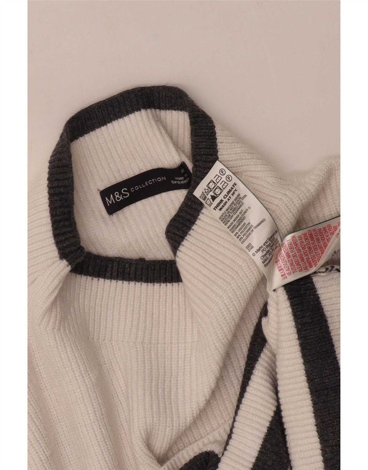 Marks & Spencer Damen-Pullover mit Rollkragen, UK 14, Mittelweiß