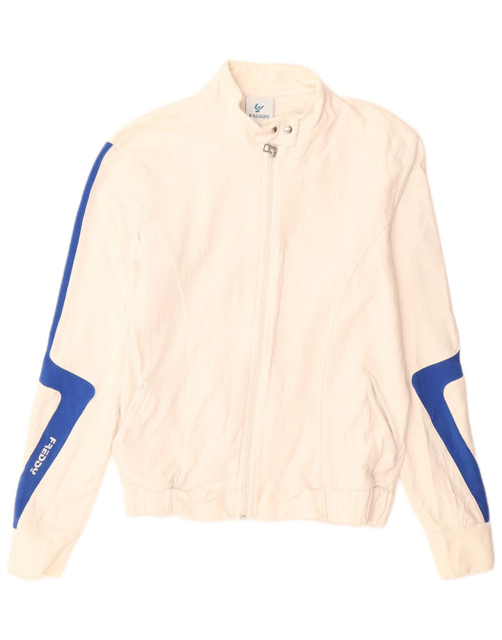 Freddy Damen-Trainingsanzug-Top-Jacke, IT 46, groß, weiße Colourblock-Baumwolle