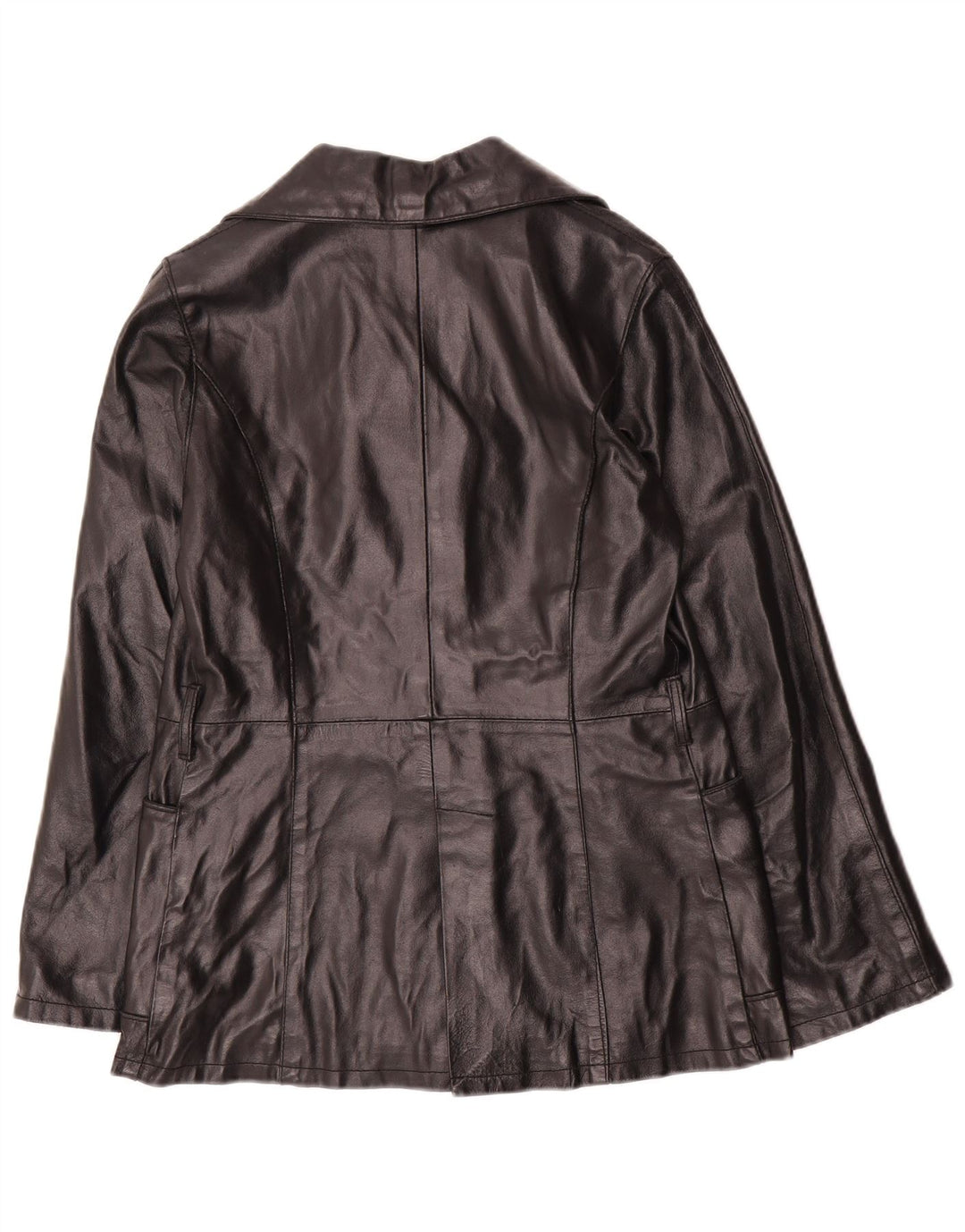 Bayside Damen Lederjacke UK 10 Small Schwarzes Leder