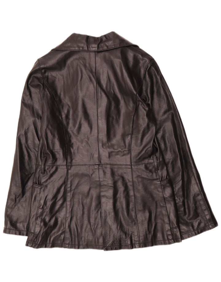 Bayside Damen Lederjacke UK 10 Small Schwarzes Leder