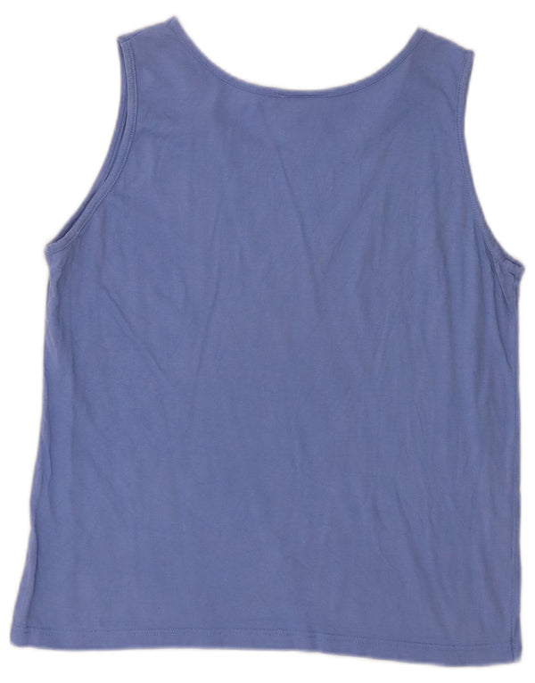 Laura Ashley Damen Crop Vest Top UK 14 Große blaue Baumwolle