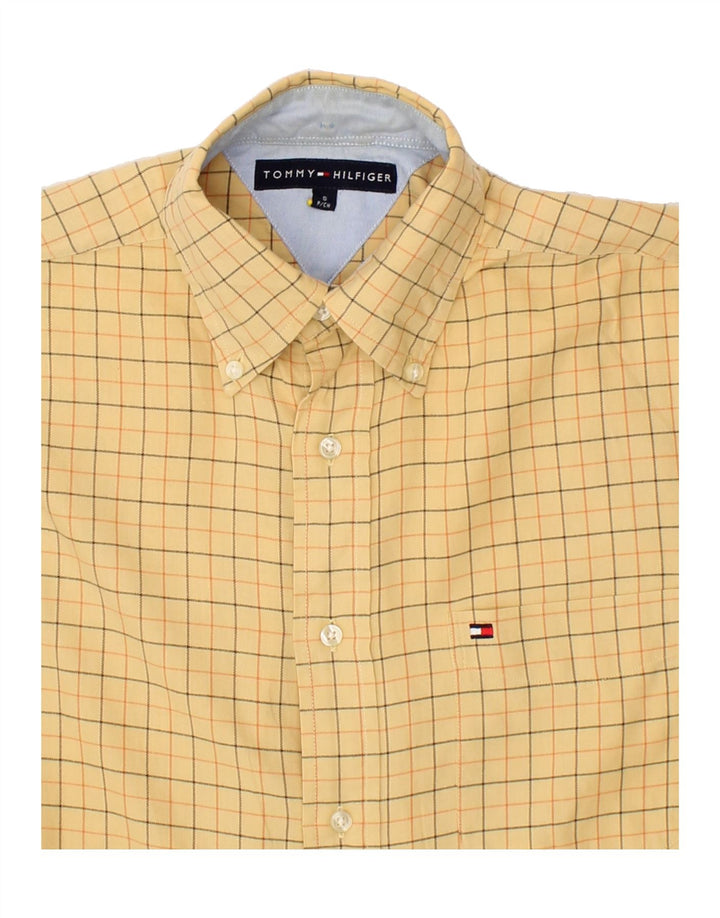 TOMMY HILFIGER Herrenhemd, klein, gelb, kariert, Baumwolle