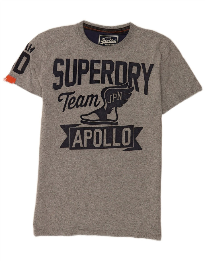 Superdry Herren Grafik-T-Shirt-Oberteil aus mittelgrauer Baumwolle