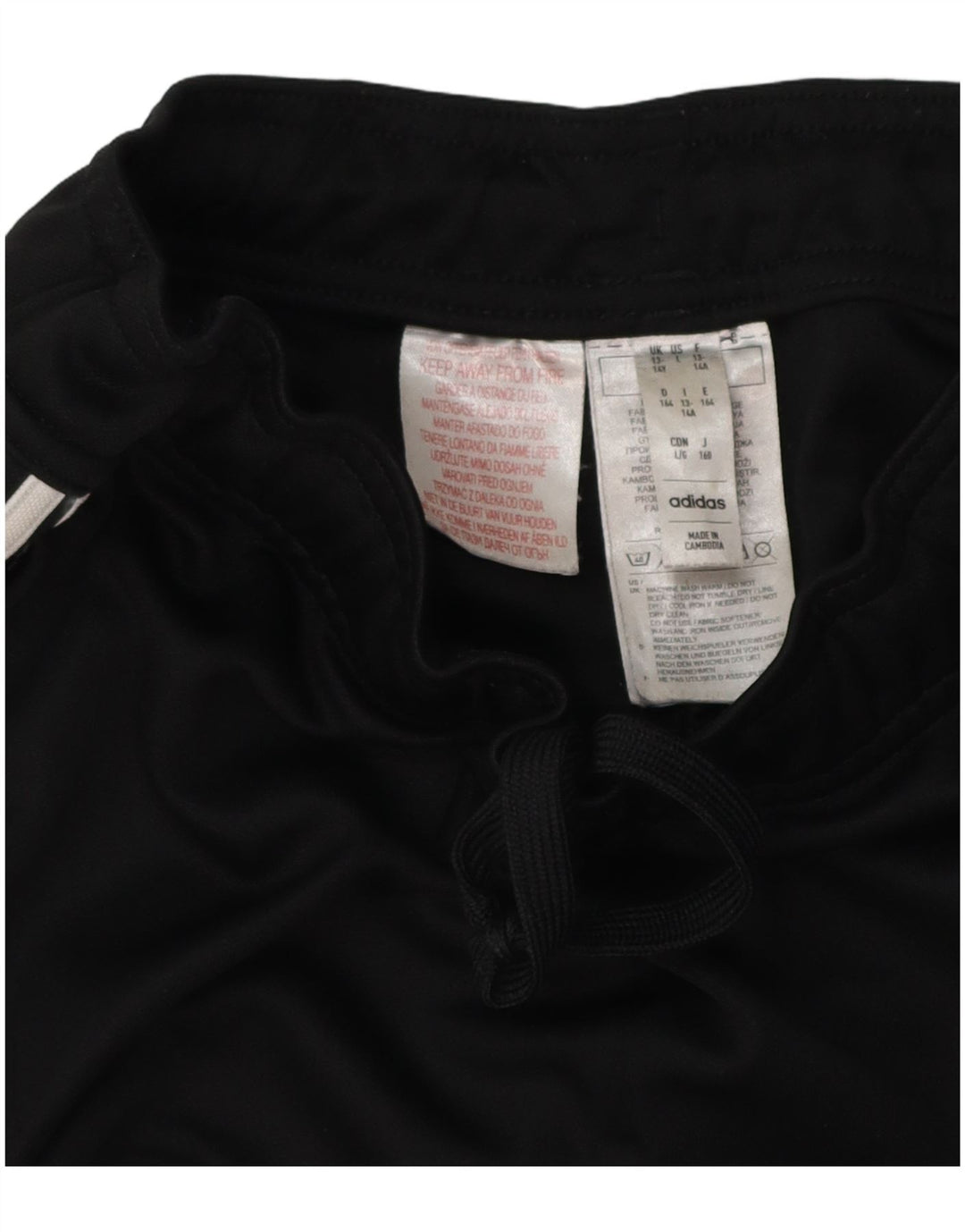 ADIDAS Boys Tracksuit Trousers 13-14 Years  Black Polyester