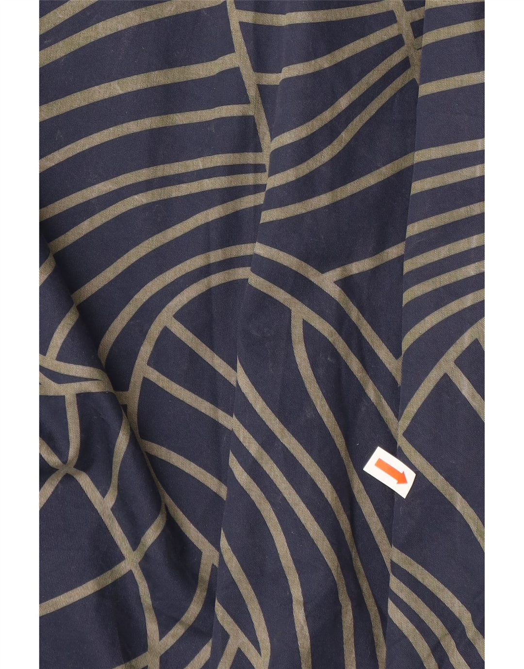 COS Damen Asymmetrisches Kleid EU 42 Große marineblaue geometrische Baumwolle