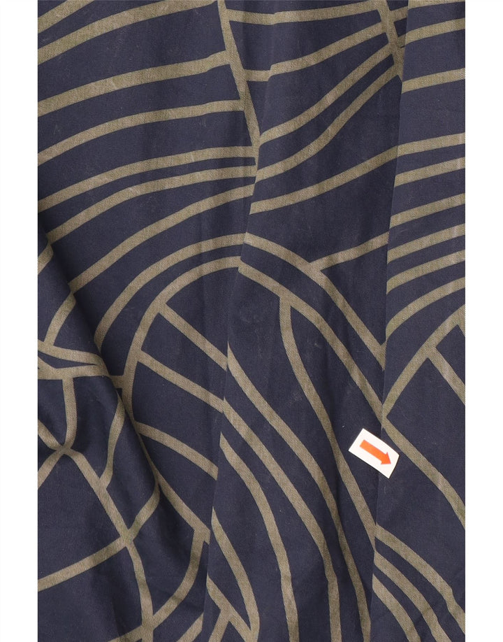 COS Damen Asymmetrisches Kleid EU 42 Große marineblaue geometrische Baumwolle