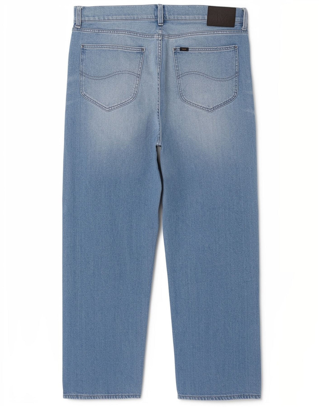 Lee Damen Straight Jeans W34 L29 Blaue Baumwolle