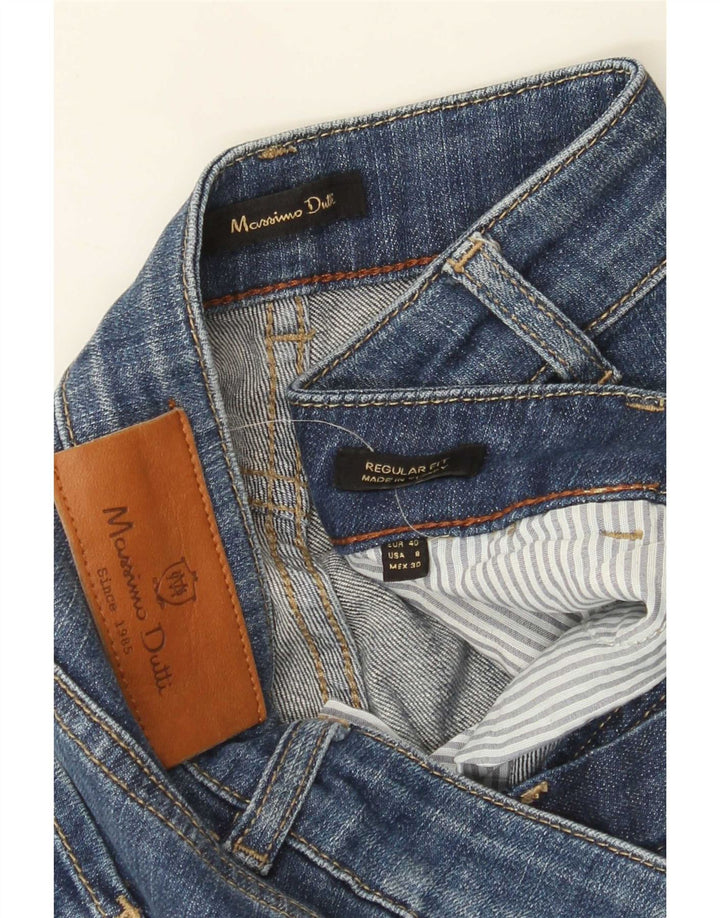 Massimo Dutti Damen Straight Jeans EU 40 Medium W30 L32 Blau